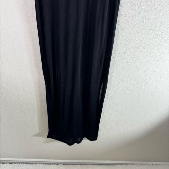 COS Black Collared V-Neck Viscose Double Slit Maxi Dress Size XS - Picture 8 of 12